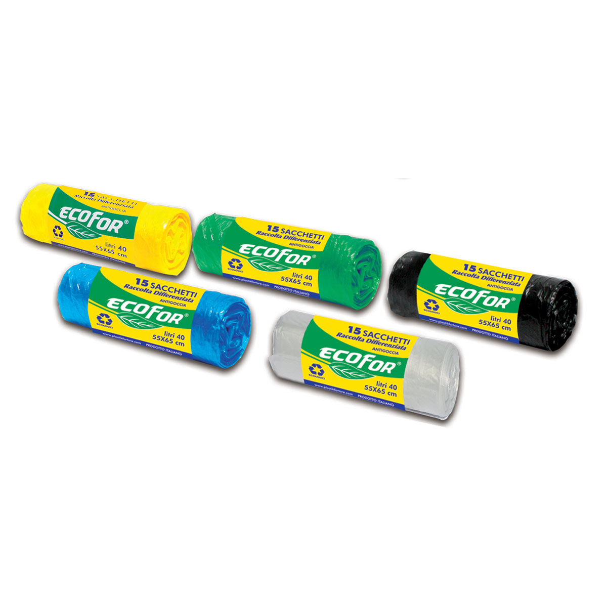 Sacchi Rifiuti TSP Recycling 35L - 90% Materiale Riciclato, Con Laccio, 15 Pezzi - Foto 1