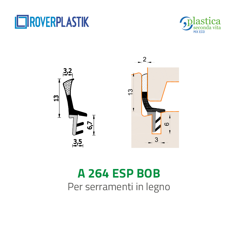 Guarnizione per finestre in legno – 264 ESP BOB