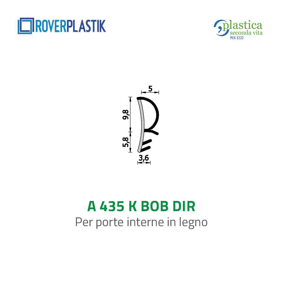 Guarnizione per porte interne in legno – 435 K BOB DIR