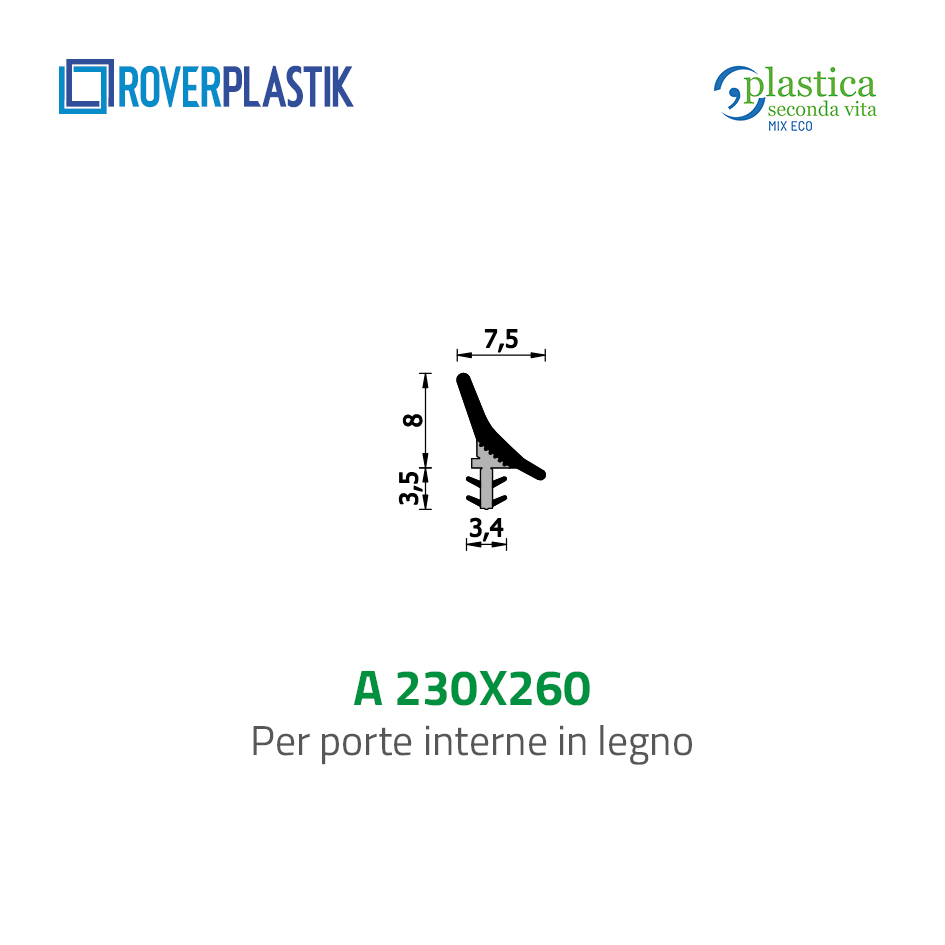 Guarnizione per porte interne in legno – 230 x 260
