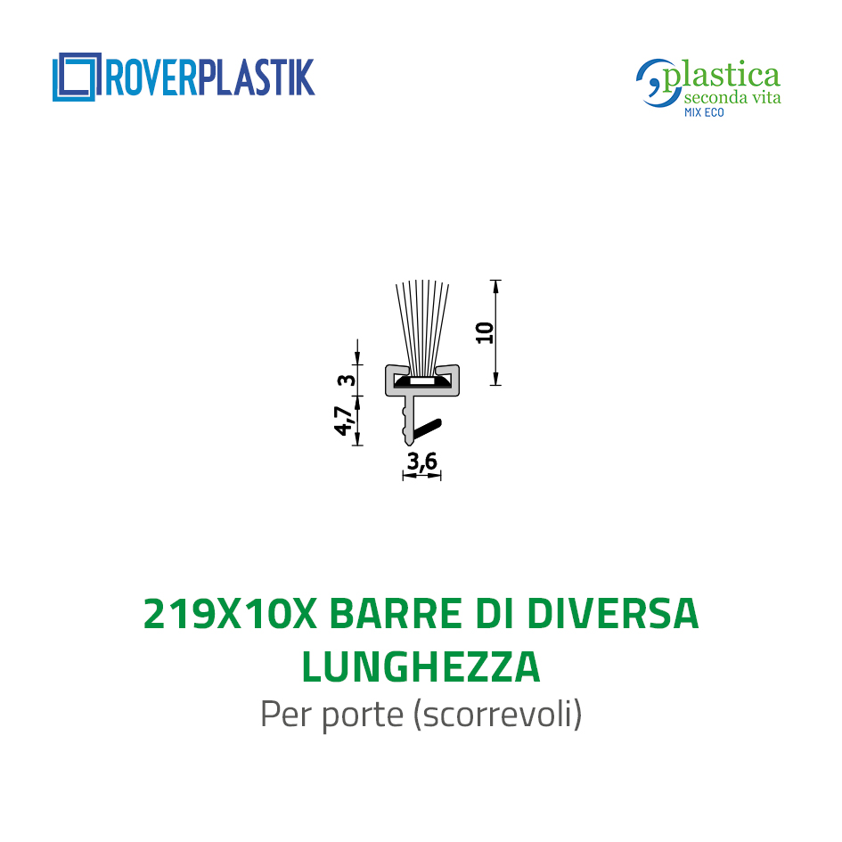 Guarnizione per porte scorrevoli – 219X10X215 GREEN