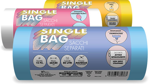 Sacchi per raccolta differenziata – Linea SINGLE BAG