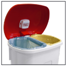 Contenitore per la raccolta differenziata – Sirius con coperchio e divisorio doppio – 0000CO3160D