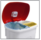 Contenitore per la raccolta differenziata – Sirius con coperchio e divisorio triplo – 0000CO3260D