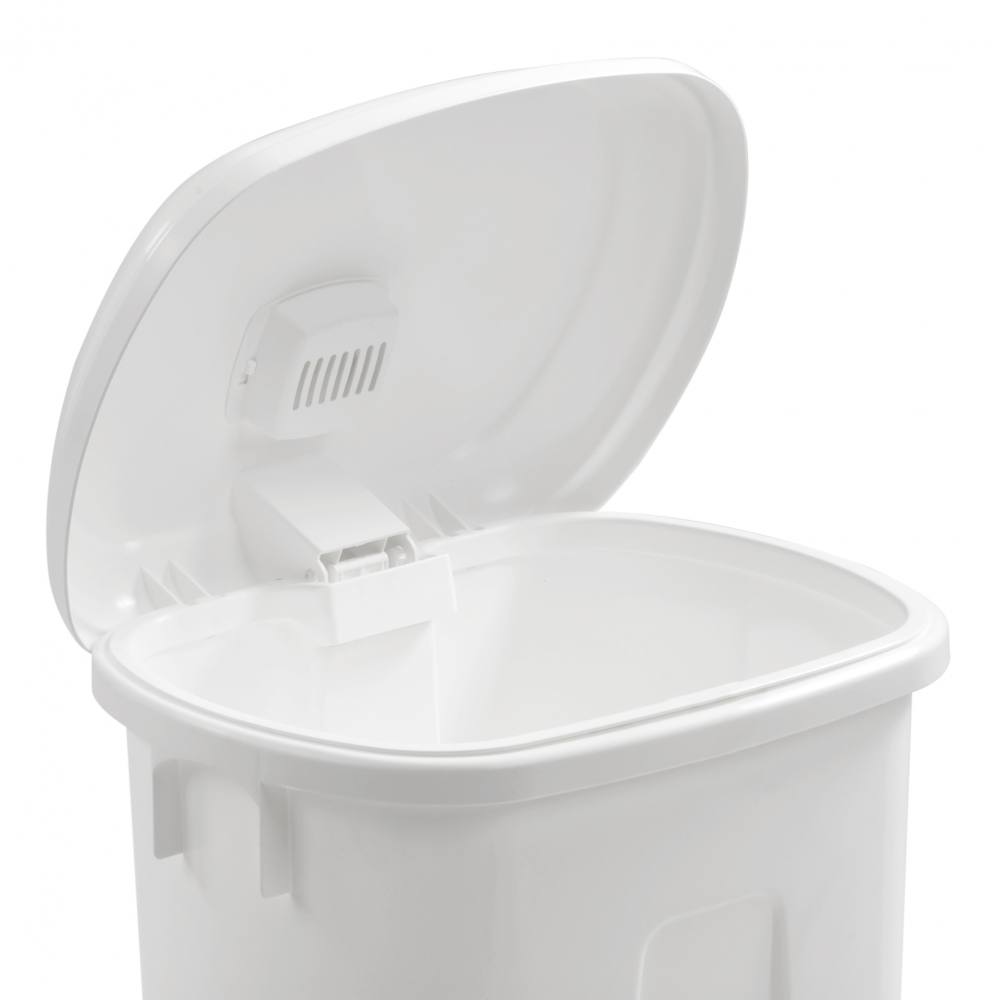 Portapane In Metallo Bianco Con Coperchio A Ribalta - Contenitore Multiuso Vintage 34x20x19 Cm