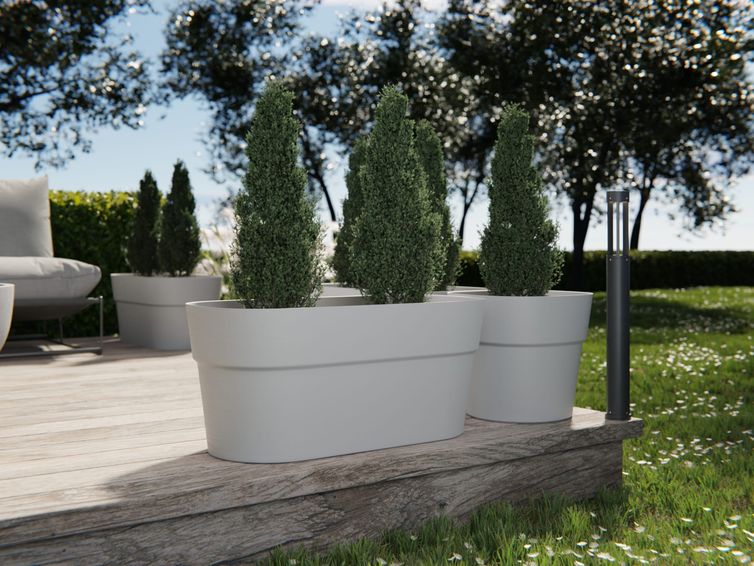 Vaso da fiori da raccolta differenziata – Sirio 78 sand – 30521078406