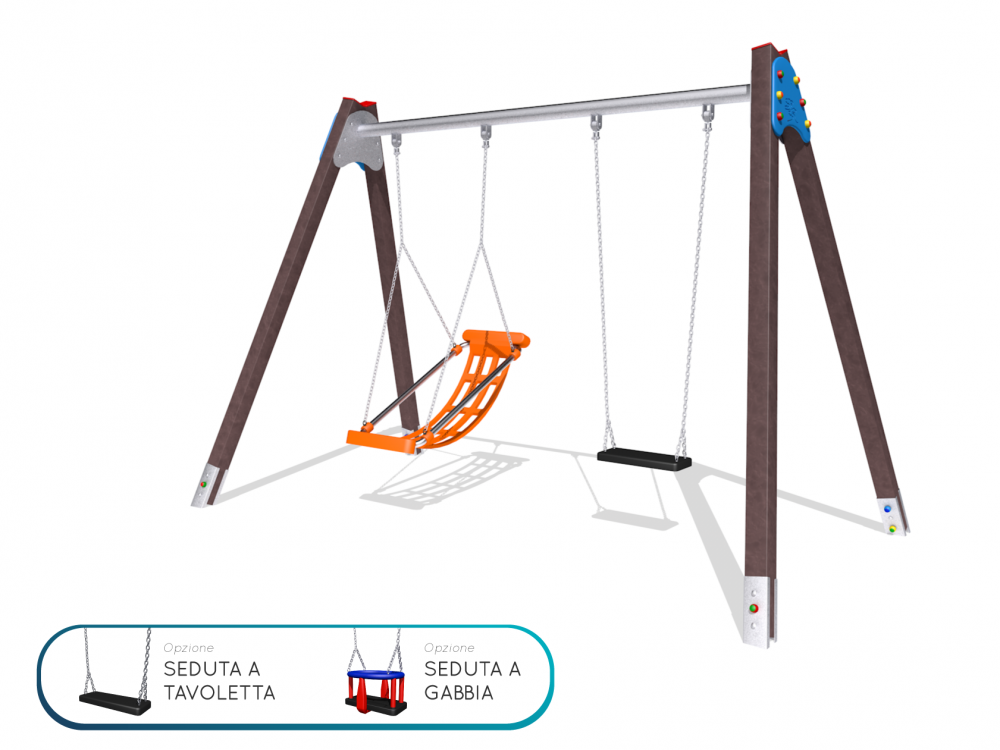 Gioco – Altalena con Sedute a Sdraio e a Tavoletta – A140R – A141R – A142R