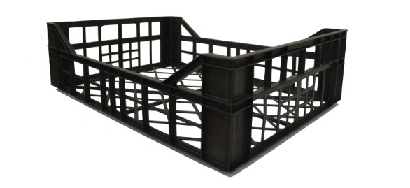 Cassa di tipo a perdere impilabile con design retato in PP – Mod. MILANO