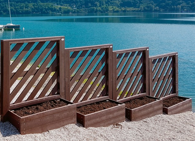 Isola ecologica Brera con seduta o fioriera – PS0901